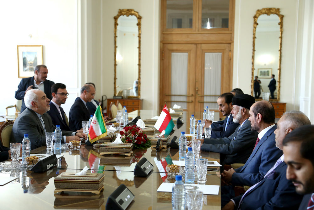Omanu00e2u20acu2122s Minister of State for Foreign Affairs Yousuf bin Alawi bin Abdullah meets with Iranu00e2u20acu2122s Foreign Minister Mohammad Javad Zarif in Tehran, IranJuly 27, 2019. u00e2u20acu201d Reuters pic