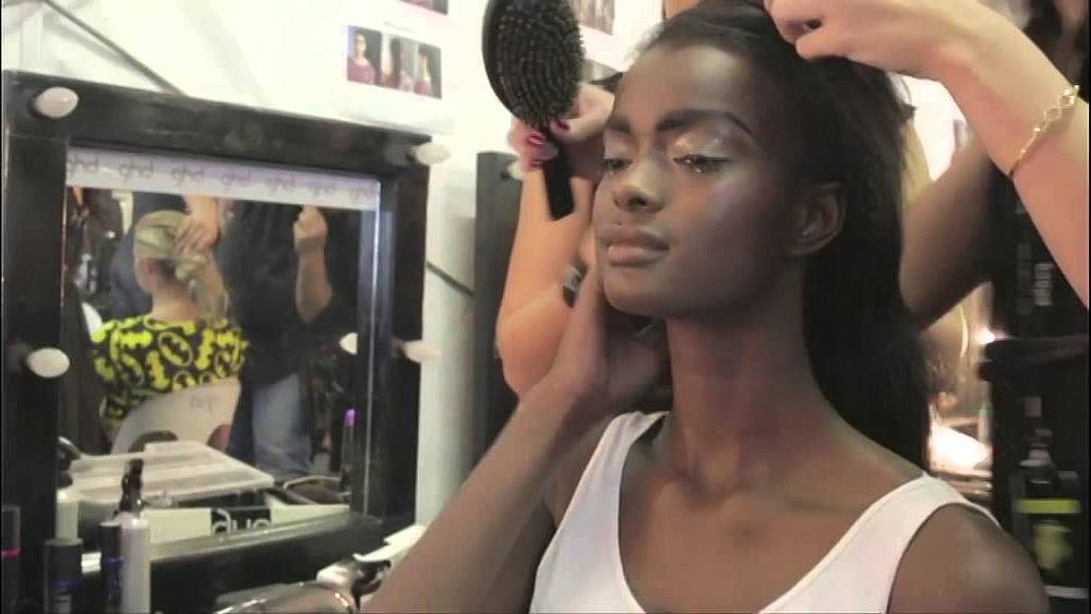 Image of Australian model Adau Mornyang from the Youtube video: African models on the international stage.