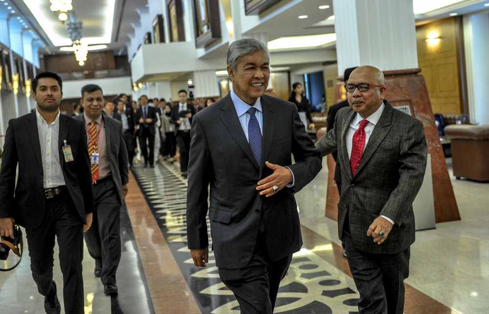 Bagan Datuk MP Datuk Seri Ahmad Zahid Hamidi arrives at Parliament in Kuala Lumpur July 1, 2019. u00e2u20acu2022 Picture by FIrdaus Latif