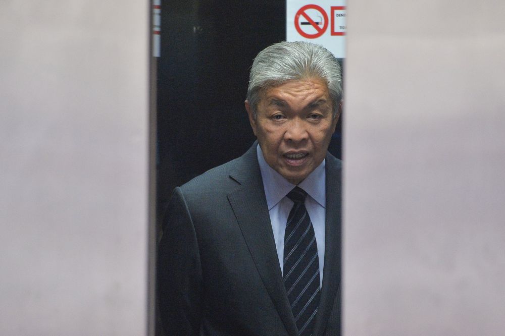 Datuk Seri Ahmad Zahid Hamidi is pictured at the Kuala Lumpur Court Complex July 3, 2019. u00e2u20acu201d Picture by Mukhriz Hazim