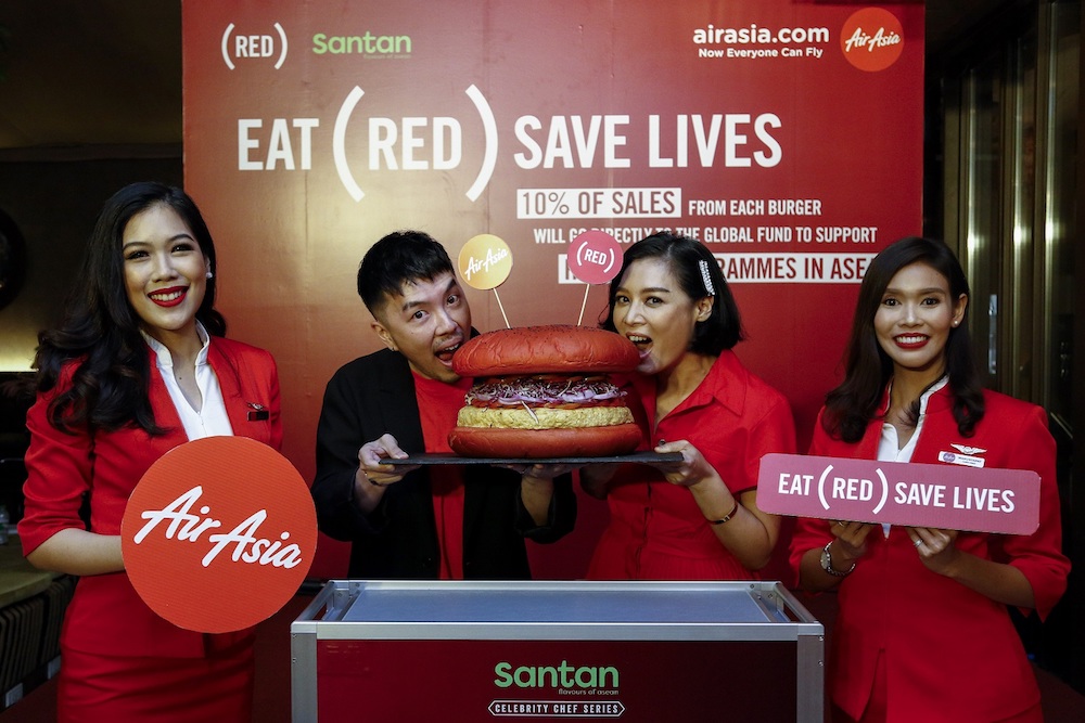 The INSPI(RED) Burger is created by New York-based Thai celebrity chef Hong Thaimee. u00e2u20acu201d Picture courtesy of AirAsia