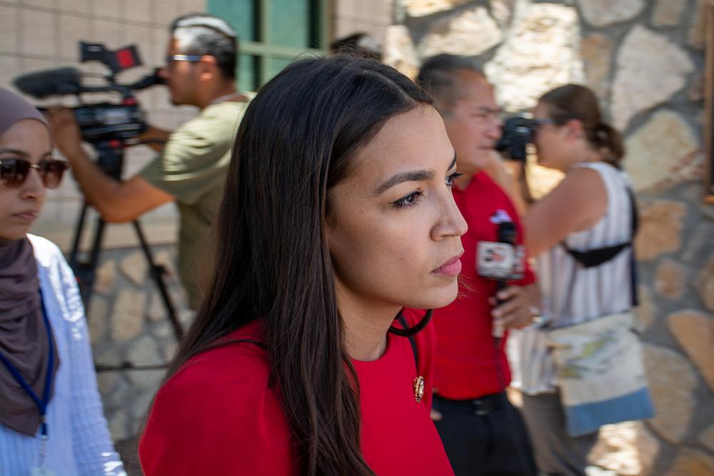 US Representative Alexandria Ocasio-Cortez leaves the El Paso border patrol station during a tour of two facilities with other members of Congress in El Paso, Texas July 1, 2019. u00e2u20acu201d Reuters pic 