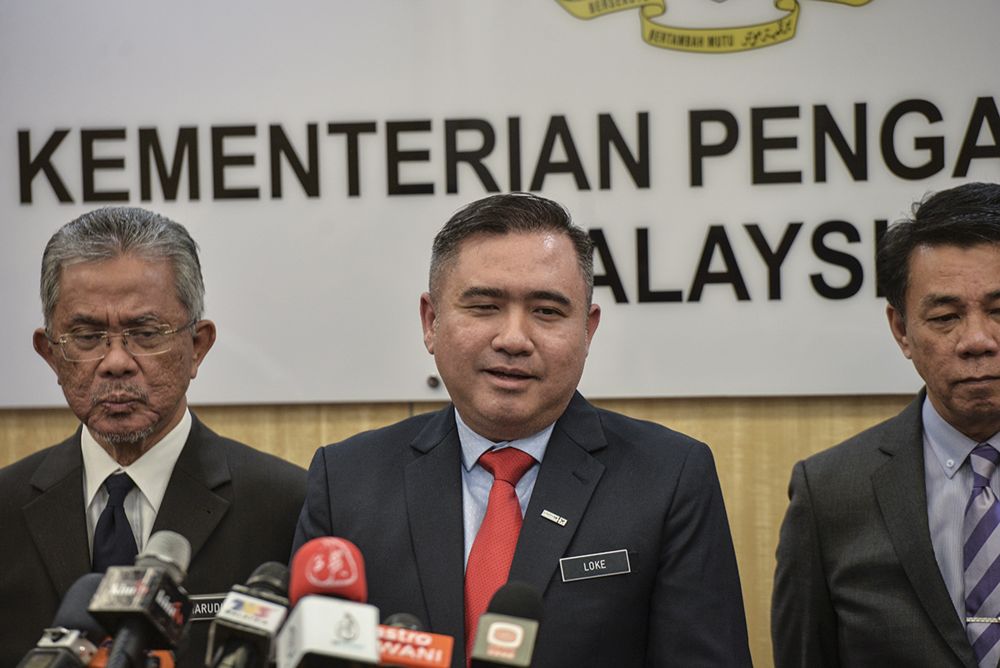 Transport Minister Anthony Loke speaks to reporters during a press conference in Putrajaya July 12, 2019. u00e2u20acu201d Picture by Shafwan Zaidon