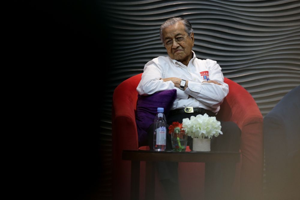 Tun Dr Mahathir Mohamad is pictured during PKRu00e2u20acu2122s retreat at the Lexis Hibiscus resort in Port Dickson July 19, 2019. u00e2u20acu201d Picture by Ahmad Zamzahuri