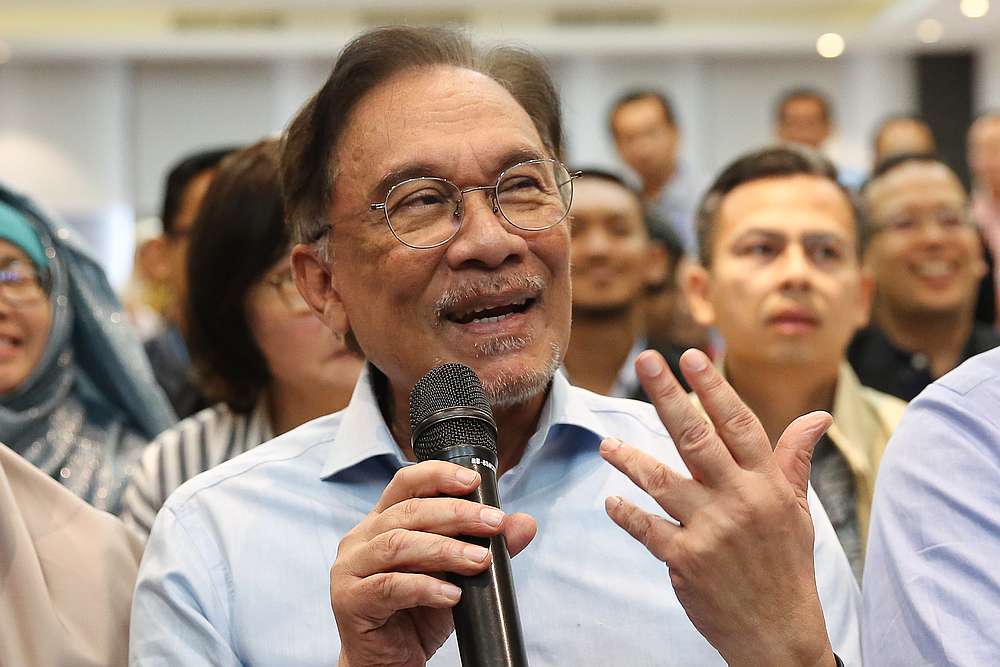 PKR president Datuk Seri Anwar Ibrahim speaks during the PKR retreat at the Lexis Hibiscus resort in Port Dickson July 21, 2019. u00e2u20acu201d Picture by Mohd Yusof Mat Isa