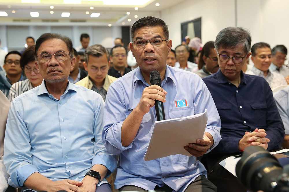 PKR secretary-general Datuk Seri Saifuddin Nasution speaks during a press conference during PKR's retreat in Port Dickson July 21, 2019. u00e2u20acu201d Picture by Mohd Yusof Mat Isa