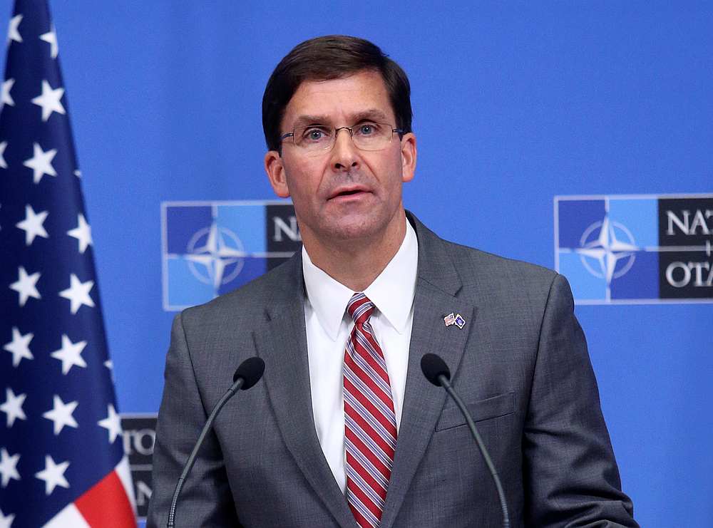 Then Acting US Secretary for Defence Mark Esper at a news conference in Brussels, Belgium June 27, 2019. u00e2u20acu201d Reuters pic