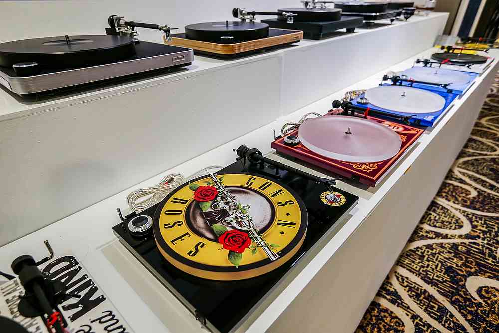Avid vinyl fans will no doubt enjoy seeing these artistic record players inspired from days past. — Picture by Firdaus Latif