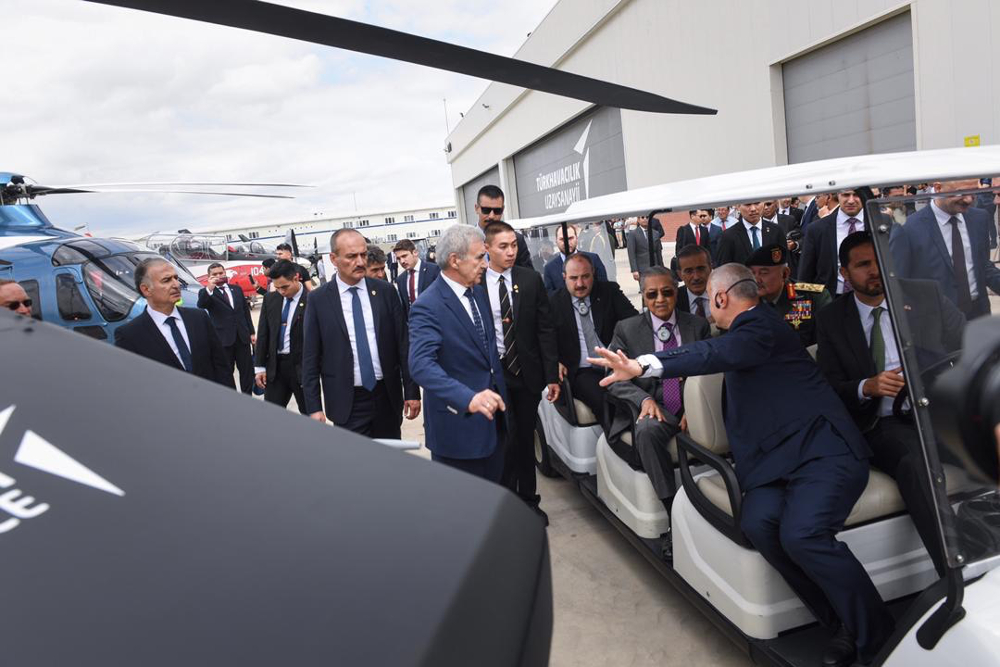 Tun Dr Mahathir Mohamad and Malaysian delegates visit Turkish Aerospace Industries at the outskirts of Ankara July 25, 2019. — Bernama pic