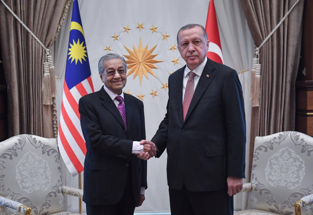 Prime Minister Tun Dr Mahathir Mohamad meets Turkish President Recep Tayyip Erdogan at the Presidential Complex in Ankara July 25, 2019. — Bernama pic