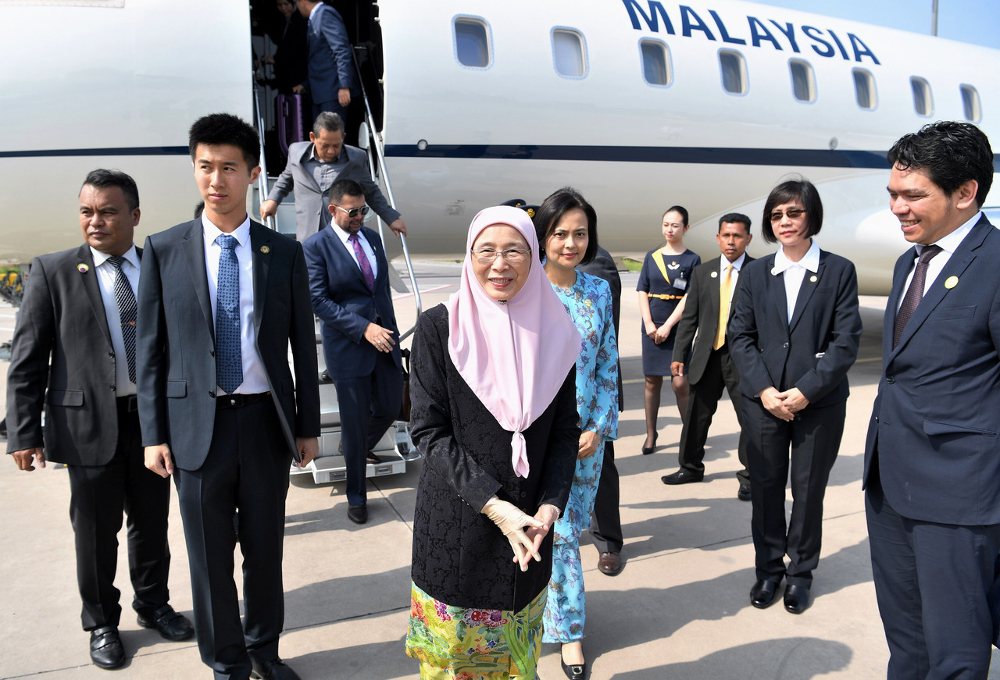 Deputy Prime Minister Datuk Seri Dr Wan Azizah Wan Ismail arrives at the Beijing International Airport during a four-day working visit to China July 8, 2019. u00e2u20acu201d Bernama pic