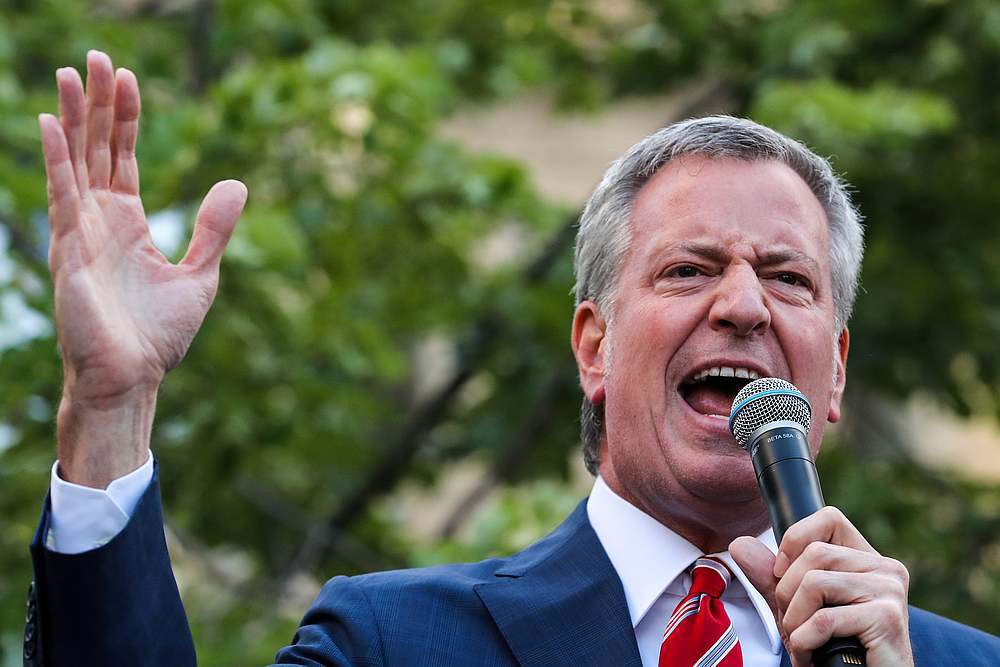 New York City Mayor and Democratic presidential candidate Bill de Blasio attends a rally in New York May 21, 2019. u00e2u20acu201d Reuters pic