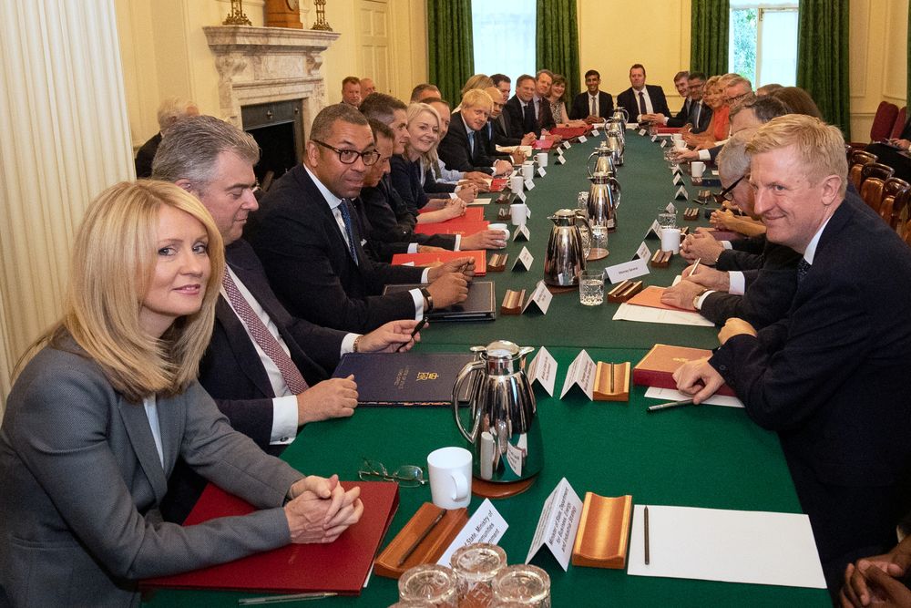 Prime Minister Boris Johnson holds his first Cabinet meeting at Downing Street, London, July 25, 2019. u00e2u20acu201d Aaron Chown/Pool via Reuters