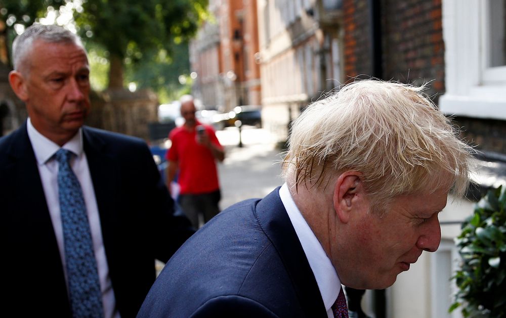 Conservative Party leadership candidate Boris Johnson arrives near the Houses of Parliament in London, July 22, 2019. u00e2u20acu201d Reuters pic