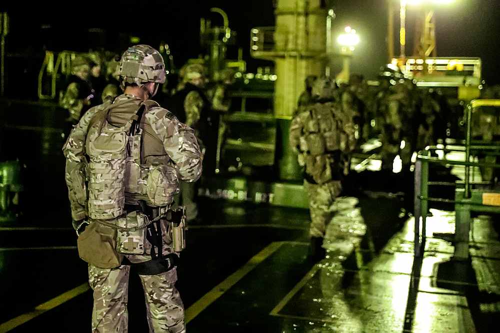 British soldiers seen during an operation involving the oil supertanker Grace 1 in waters off the British overseas territory of Gibraltar July 4, 2019. u00e2u20acu201d UK Ministry of Defence handout via Reuters