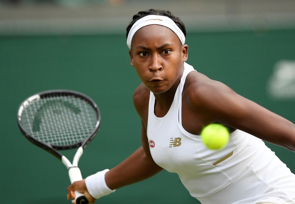 Cori Gauff in action during her first round match against Venus Williams. u00e2u20acu201d Reuters pic