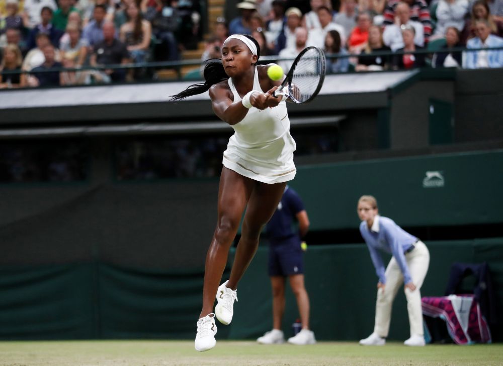 Cori Gauff of the US in action during her second round match against Slovakia's Magdalena Rybarikova. u00e2u20acu201d Reuters pic