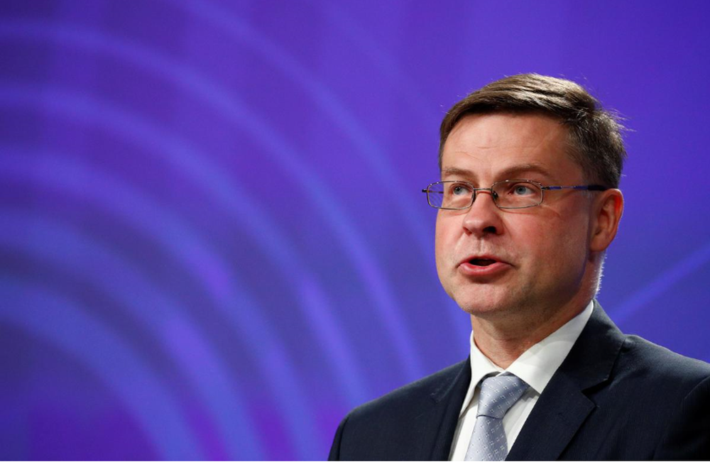 European Commission Vice-President Valdis Dombrovskis holds a news conference at the EU Commission headquarters in Brussels, Belgium, June 5, 2019. u00e2u20acu201d Reuters pic