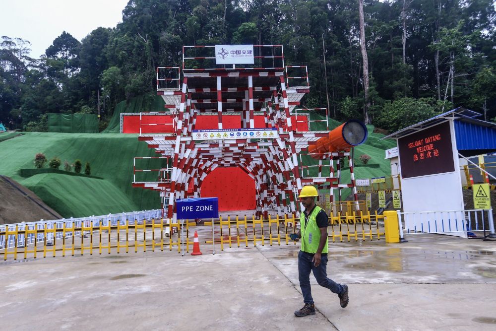 A general view of the ECRL construction site in Dungun, Terengganu July 25, 2019. u00e2u20acu2022 Picture by Hari Anggara