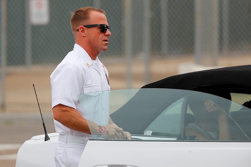 US Navy SEAL Special Operations Chief Edward Gallagher arrives at court for the start of his court-martial trial at Naval Base San Diego in San Diego, California June 18, 2019. u00e2u20acu201d Reuters pic 