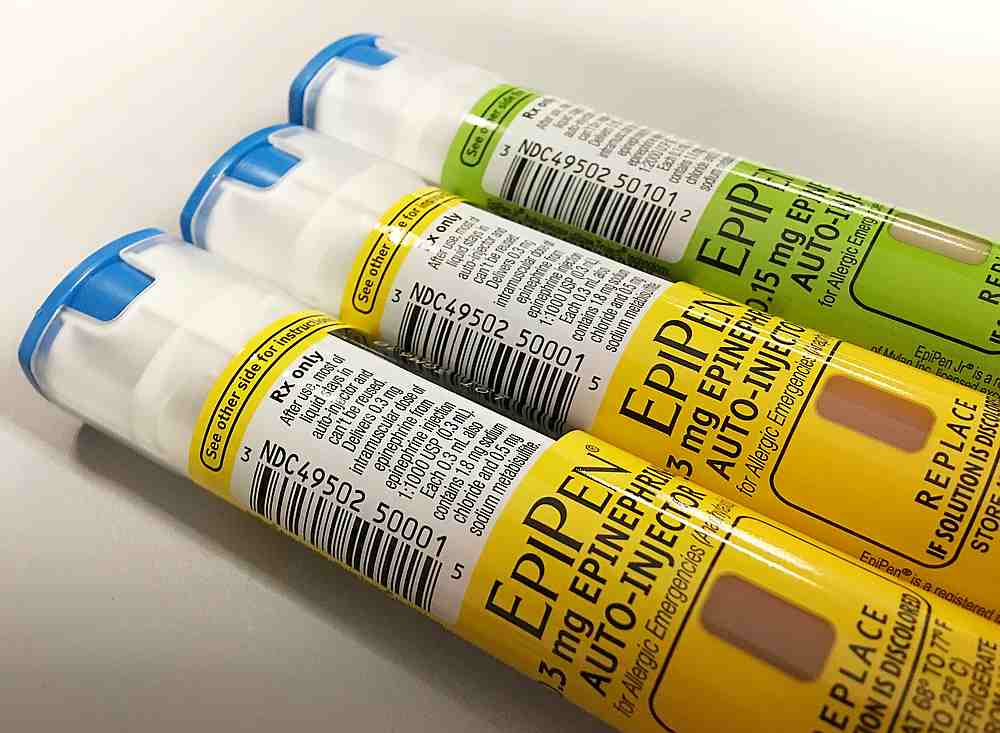 EpiPen auto-injection epinephrine pens manufactured by Mylan NV pharmaceutical company for use by severe allergy sufferers are seen in Washington August 24, 2016. u00e2u20acu201d Reuters pic