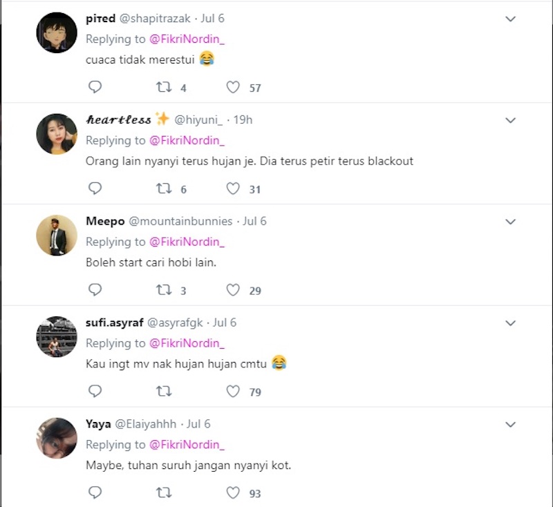 Some of the funny comments on the now-viral post. — Screengrab from Twitter/Fikri Nordin