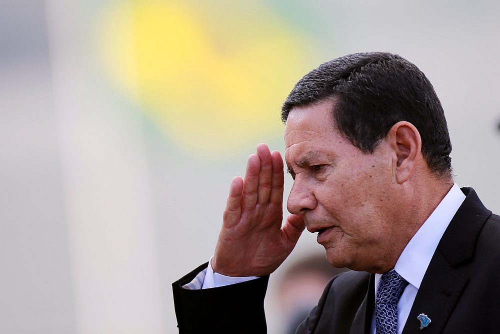 Brazil's Vice President Hamilton Mourao during a ceremony outside the Planalto Palace in Brasilia July 3, 2019. u00e2u20acu201d Reuters pic