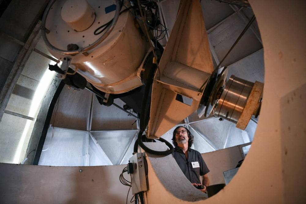 Jeff Delmas, director of the Swanson Observatory at the Von Braun Astronomical Society, demonstrates the controls of a Swanson 21-inch telescope at the observatory on July 16, 2019, in Huntsville, Alabama. u00e2u20acu2022 AFP pic