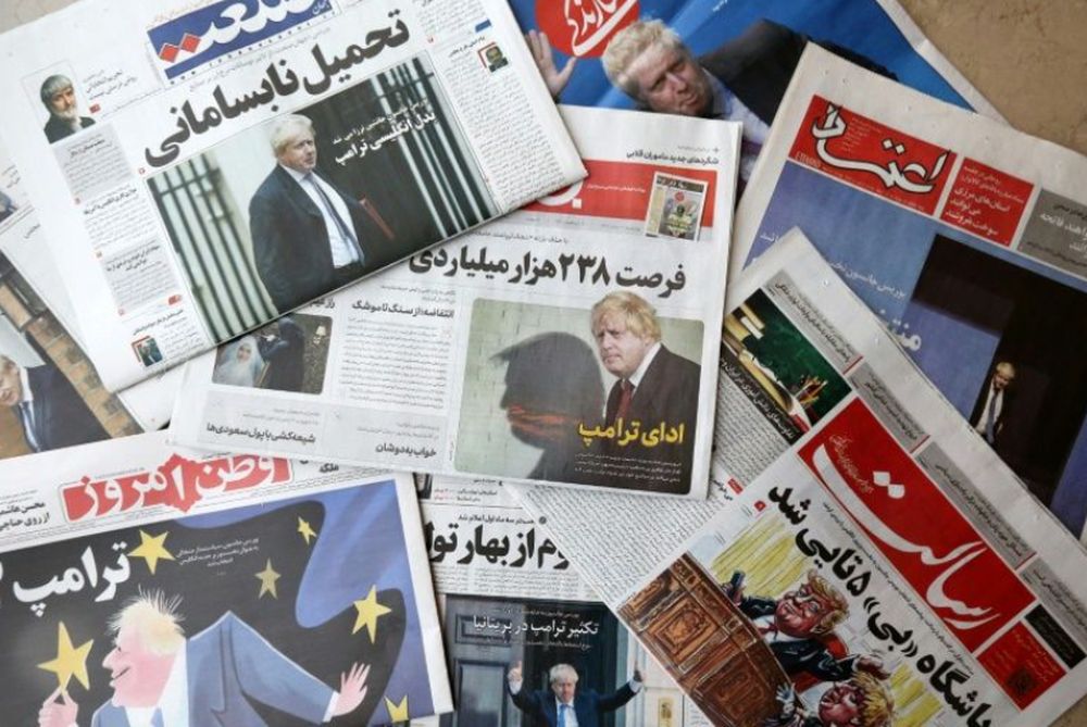 An assortment of Iranian newspapers devoted their front pages to Johnson winning the race to become Britainu00e2u20acu2122s next prime minister. u00e2u20acu201d AFP pic