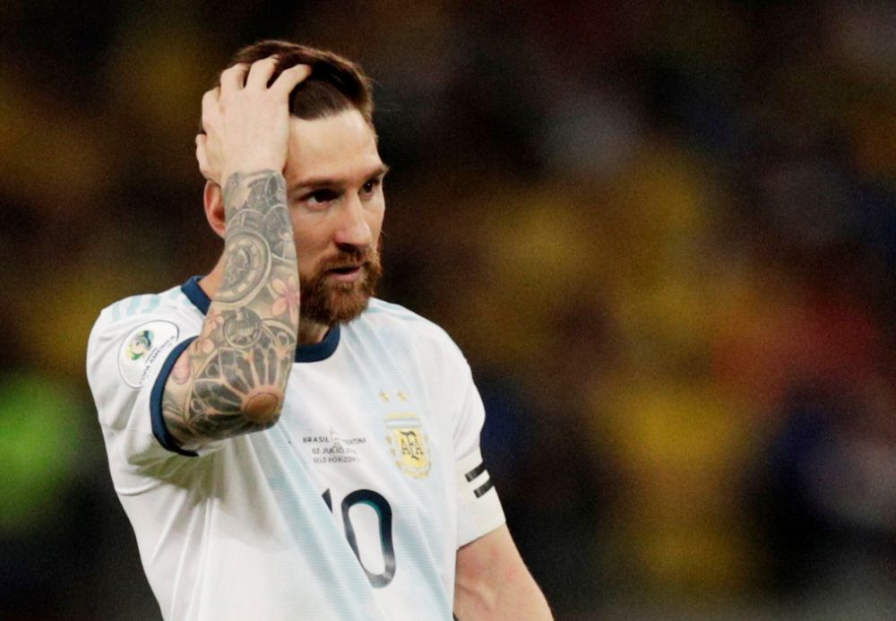 Argentina's Lionel Messi reacts after the Copa America semi-final against Brazil. u00e2u20acu201d Reuters pic