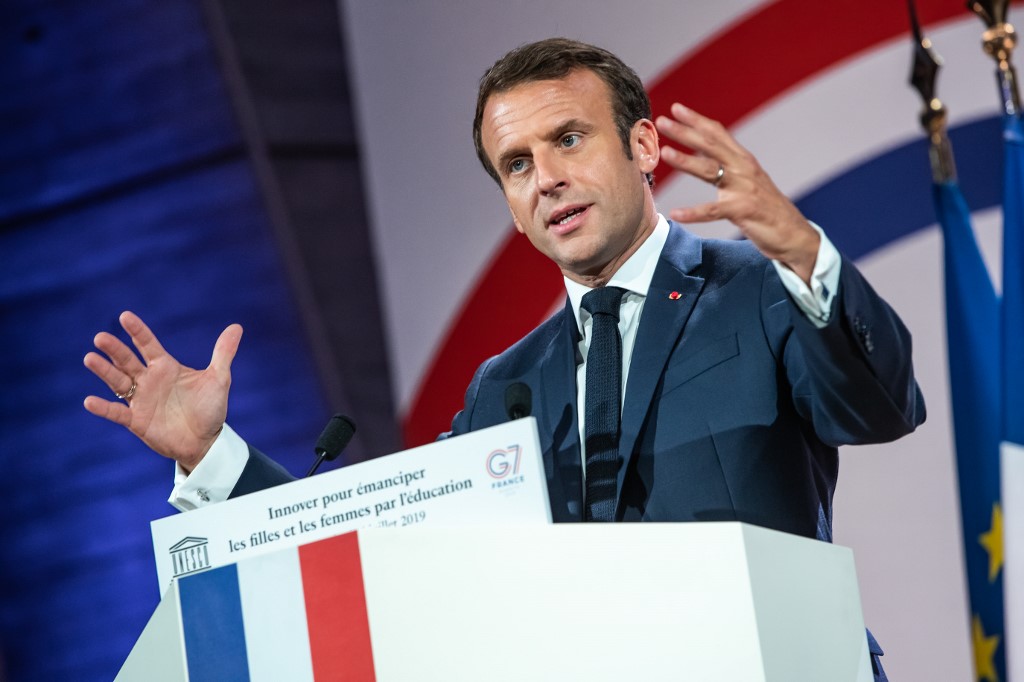 French President Emmanuel Macron delivers a speech at the Unesco headquarters in Paris on July 5, 2019. u00e2u20acu201d AFP pic