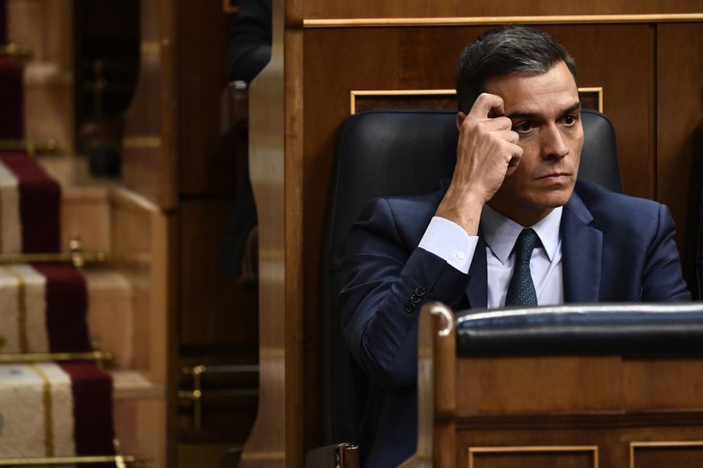 Spanish caretaker Prime Minister Pedro Sanchez attends the third day of a parliamentary investiture debate and vote to elect a premier, at the Spanish Congress (Las Cortes) on July 25, 2019, in Madrid. u00e2u20acu201d AFP pic
