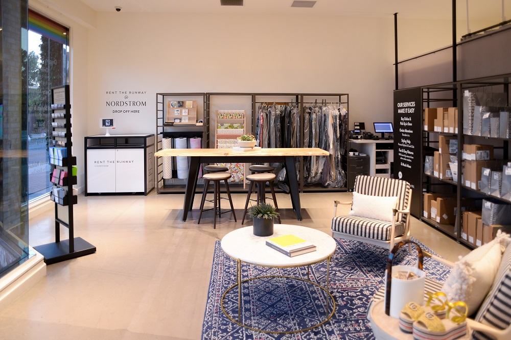 A Rent The Runway drop-off box is seen at left in a Nordstrom Local store in an undated photo in Los Angeles, California released June 27, 2019. u00e2u20acu201d Robert Rooks/Rent The Runway/Reuters pic       