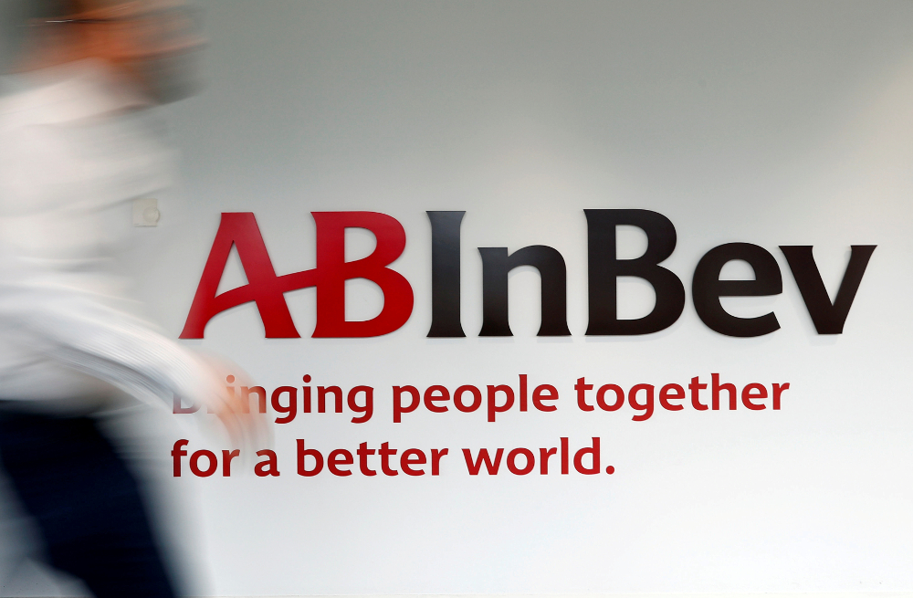 The logo of Anheuser-Busch InBev is pictured inside the breweru00e2u20acu2122s headquarters in Leuven February 28, 2019. u00e2u20acu201d Reuters pic 