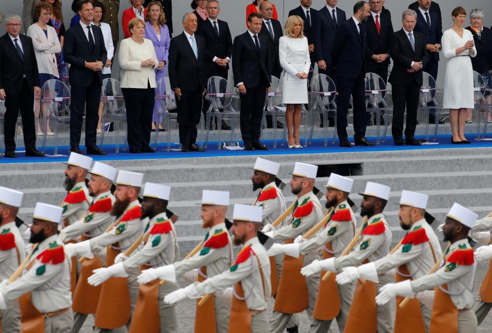 Pioneers of the Foreign Legion regiment march during the traditional Bastille Day military parade on the Champs-Elysees Avenue in Paris July 14, 2019. u00e2u20acu201d Reuters pic