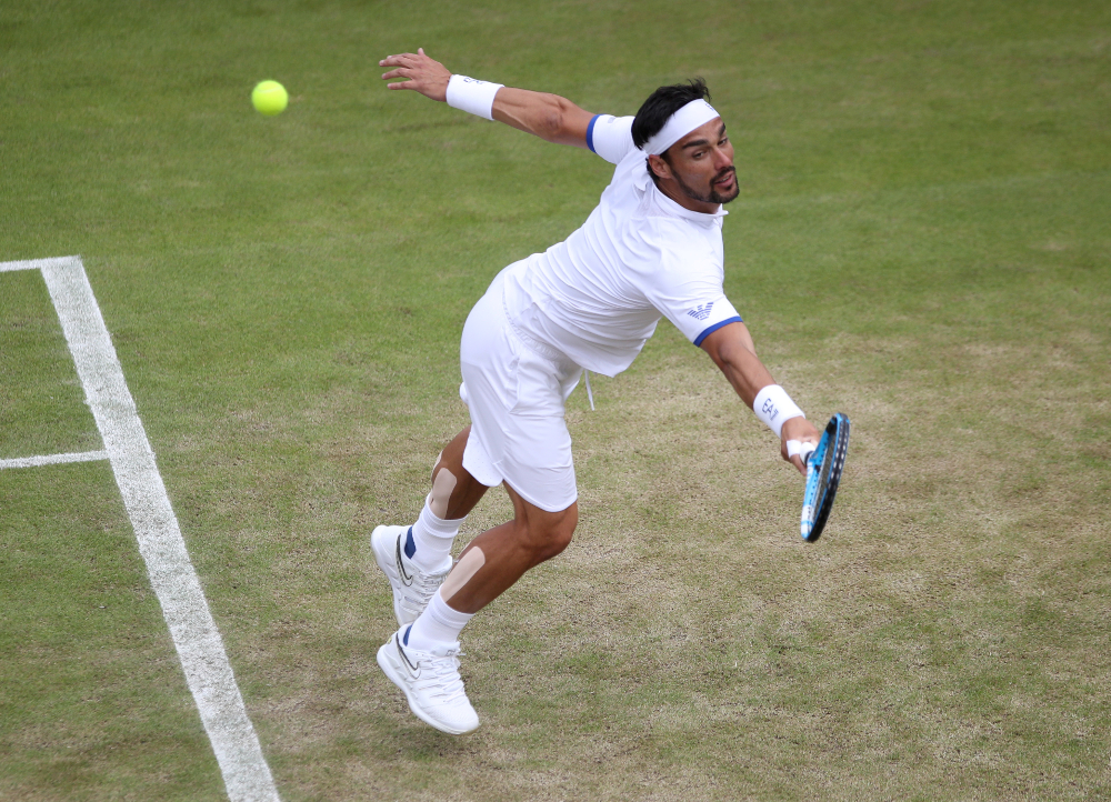 Italyu00e2u20acu2122s Fabio Fognini in action during his Wimbledon third round match against Tennys Sandgren of the US at the All England Lawn Tennis and Croquet Club, London July 6, 2019. u00e2u20acu201d Reuters pic