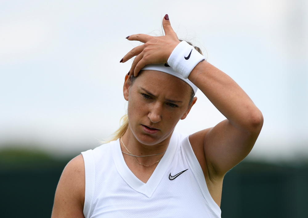 Belarusu00e2u20acu2122 Victoria Azarenka during her Wimbledon second round match against Australiau00e2u20acu2122s Ajla Tomljanovic at the All England Lawn Tennis and Croquet Club, London July 3, 2019. u00e2u20acu201d Reuters pic