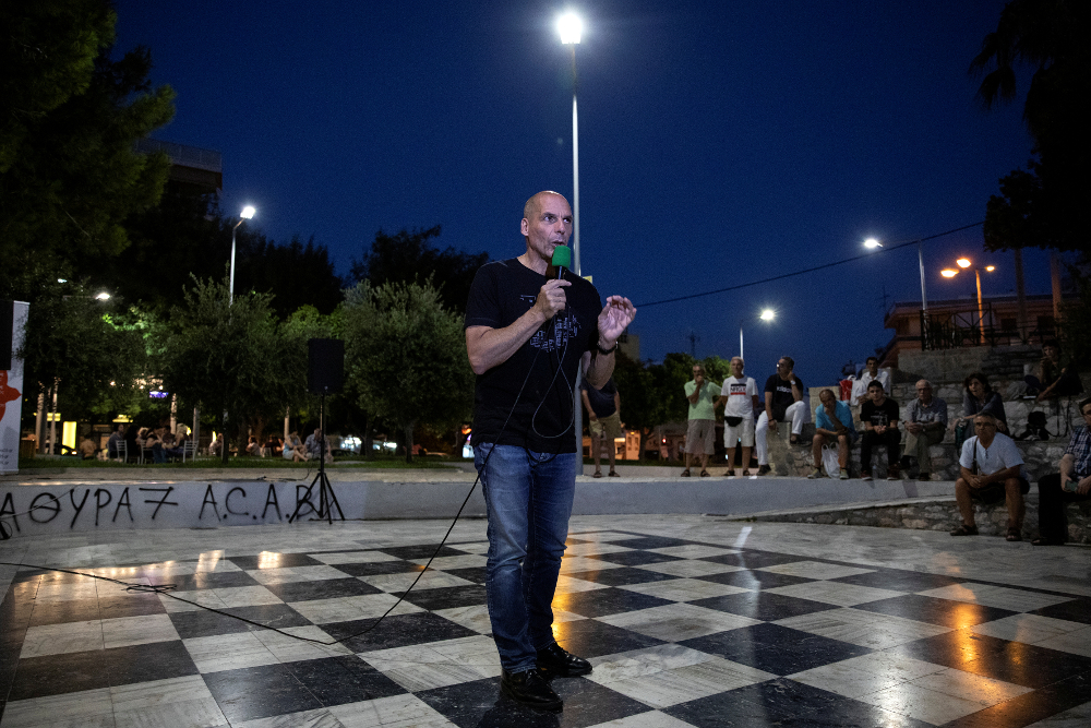 Leader of MeRA25 party Yanis Varoufakis addresses supporters during a pre-election rally in Athens July 2, 2019. u00e2u20acu201d Reuters pic