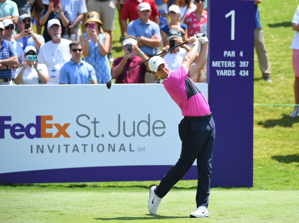 Rory McIlroy hits his tee shot on the first hole during the third round of the FedEx St. Jude Classic golf tournament at TPC Southwind. u00e2u20acu201d Reuters pic