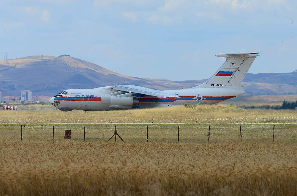 A Russian plane which transports the first parts of a Russian S-400 missile defense system is pictured at Akinci Air Base near Ankara, Turkey July 12, 2019. u00e2u20acu201d Reuters pic