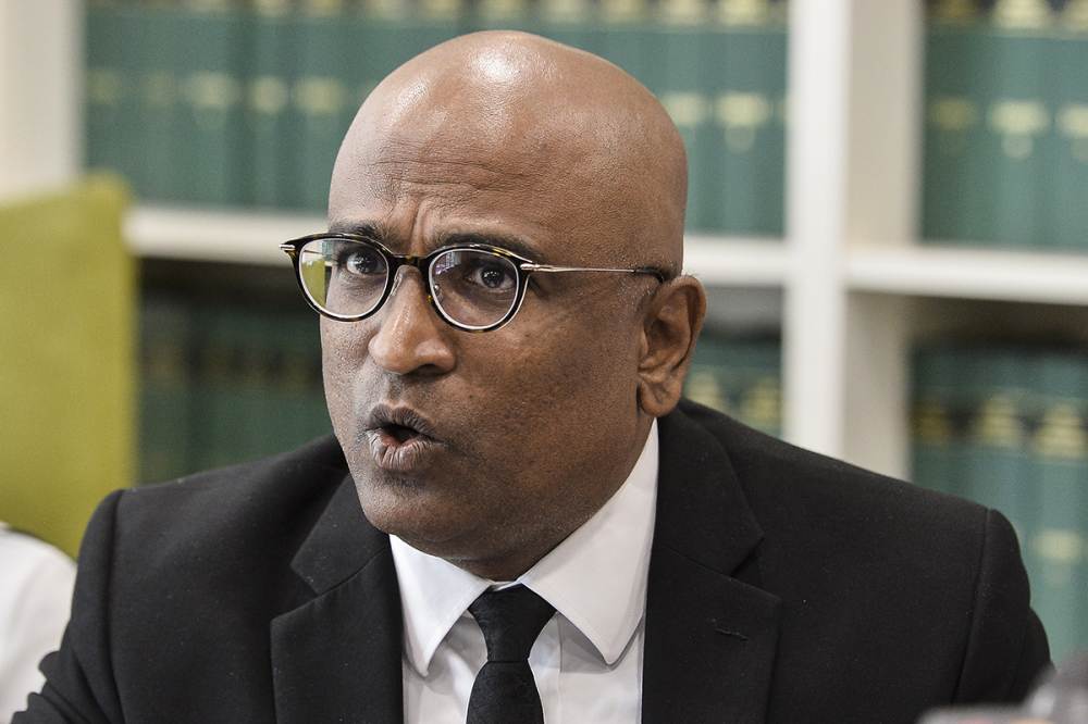 International Human Rights lawyer M. Ravi speaks during a press conference in Petaling Jaya July 23, 2019. u00e2u20acu2022 Picture by Miera Zulyana