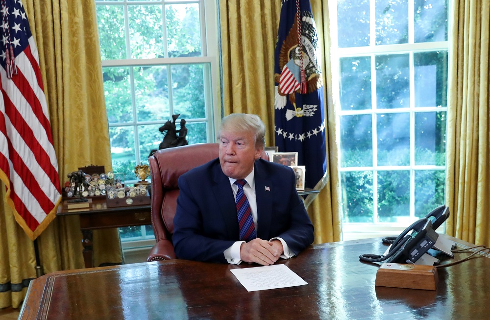US President Donald Trump speaks in the Oval Office of the White House in Washington July 26, 2019. u00e2u20acu201d Reuters pic       
