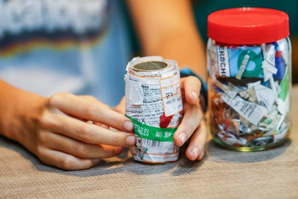 The Kerschots have limited their waste to certain inevitable items such as supermarket price tags and packaging for medicine. 