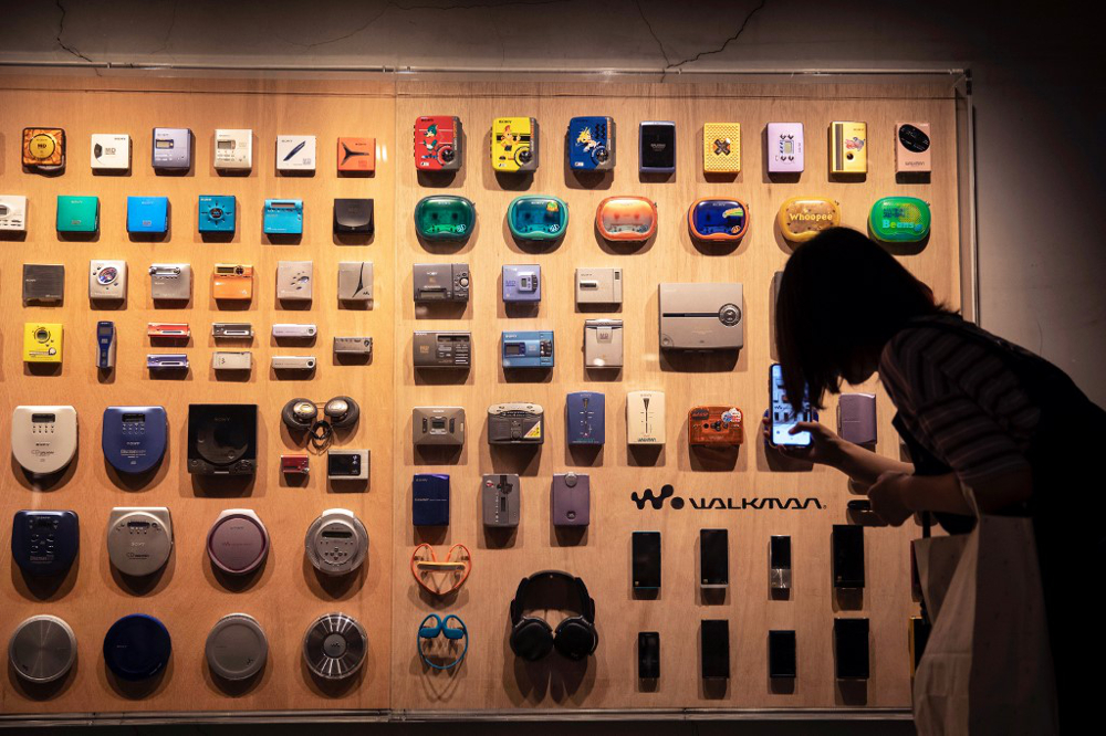 In this picture taken on July 10, 2019, various models of Sony Walkman audio players are displayed at an exhibition marking the 40th anniversary of the iconic device, in Tokyo. u00e2u20acu201d AFP pic