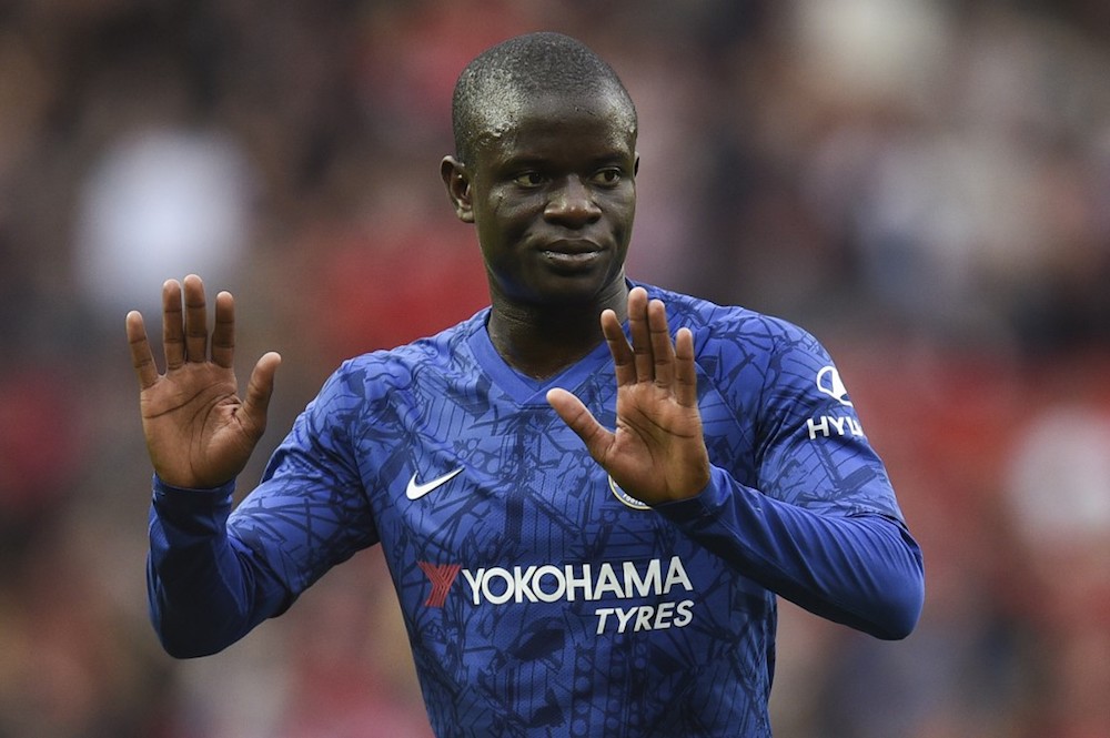 Chelseau00e2u20acu2122s Nu00e2u20acu2122Golo Kante reacts on the pitch at the final whistle in the English Premier League match with Manchester United at Old Trafford in Manchester August 11, 2019. u00e2u20acu201d AFP pic