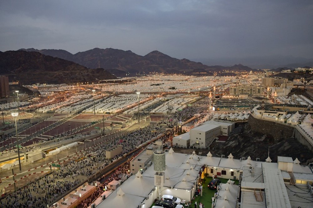 Muslim worshippers arrive in Mina August 12, 2019, to throw pebbles as part of the symbolic stoning of the devil ritual at the Jamarat Bridge during the Haj pilgrimage. u00e2u20acu201d AFP pic