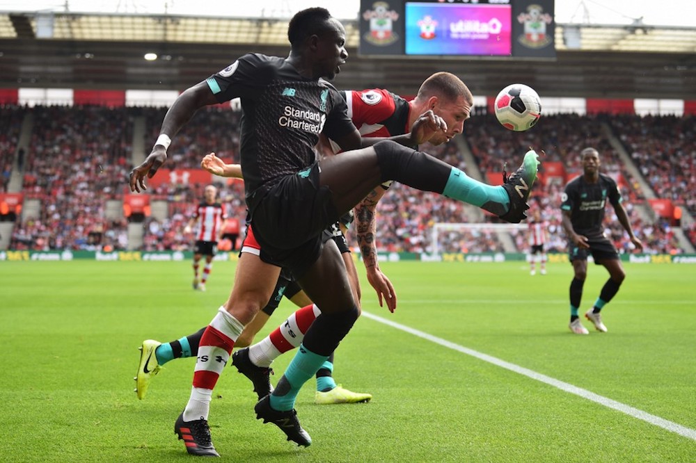 Liverpoolu00e2u20acu2122s striker Sadio Mane vies with Southamptonu00e2u20acu2122s Pierre-Emile Hojbjerg for the ball during their Premier League match at St Maryu00e2u20acu2122s Stadium in Southampton August 17, 2019. u00e2u20acu201d AFP pic