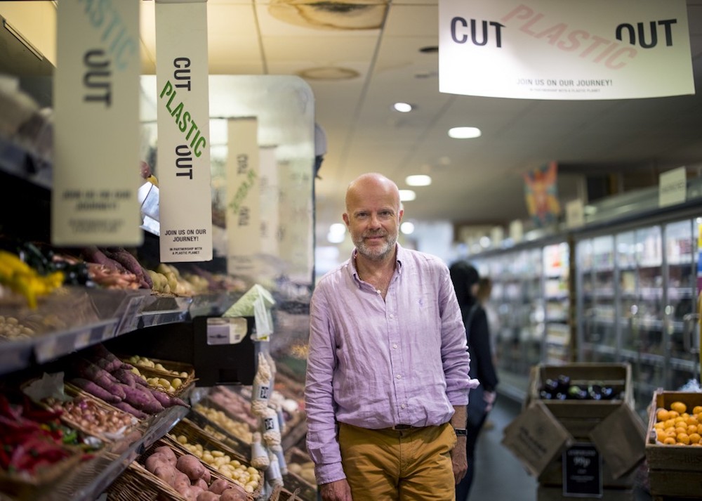 Andrew Thornton, manager of Budgens supermarket, poses at the shop in Belsize Park, north London July 2, 2019. — AFP pic