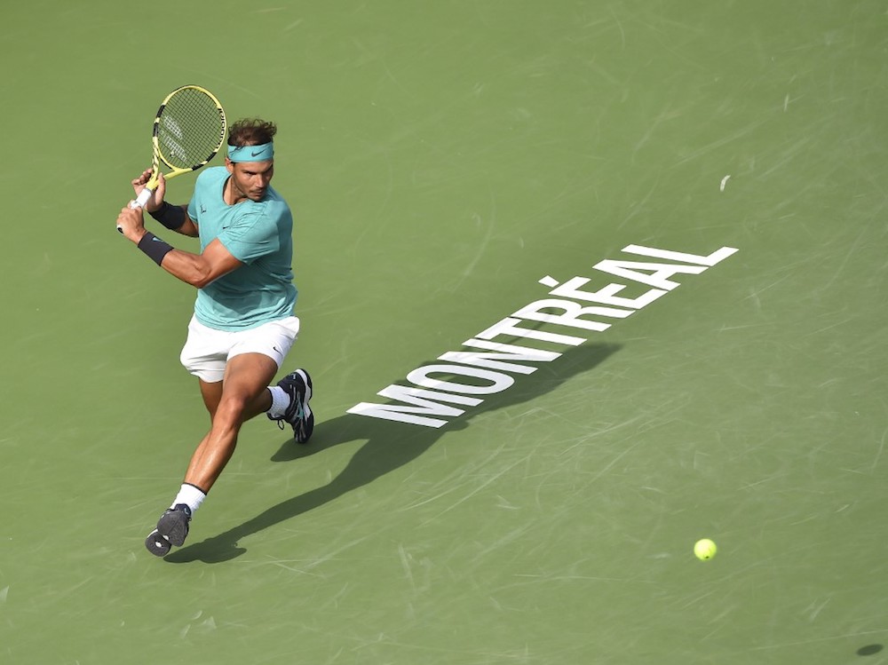 Rafael Nadal of Spain runs for the ball against Daniil Medvedev of Russia during the menu00e2u20acu2122s singles final at the Rogers Cup in Montreal August 11, 2019. u00e2u20acu201d AFP pic