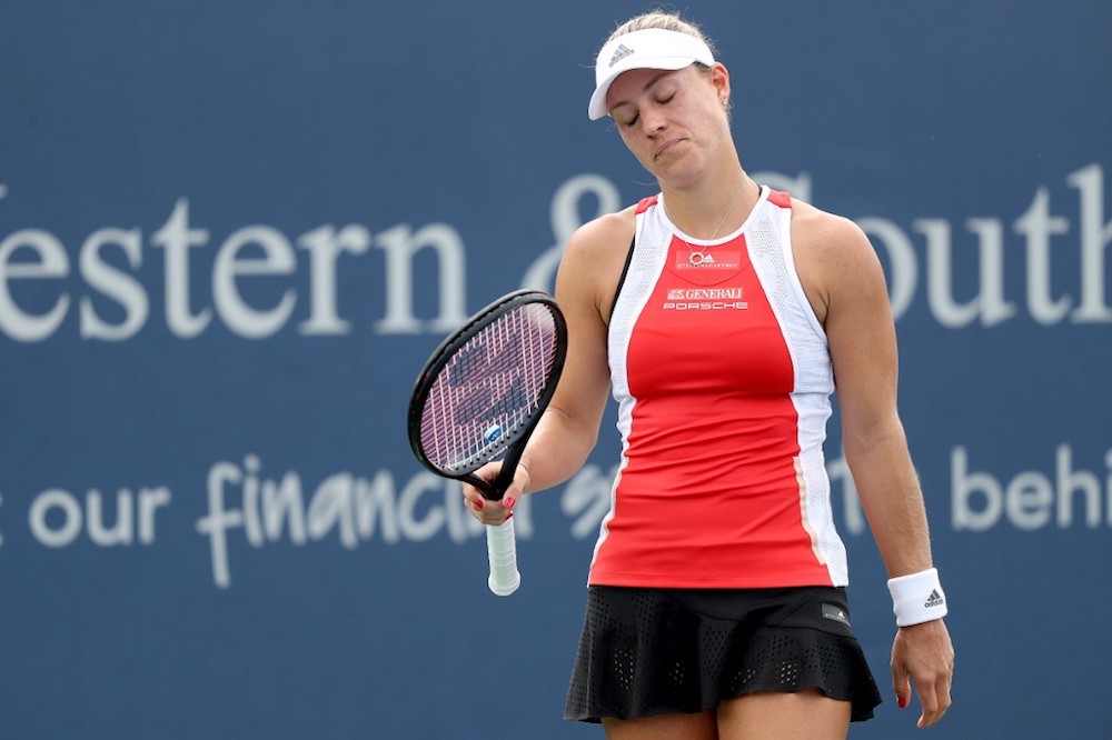 Angelique Kerber of Germany reacts to a lost point against Anett Kontaveit of Estonia during the Cincinnati Masters in Mason, Ohio August 13, 2019. u00e2u20acu201d AFP pic